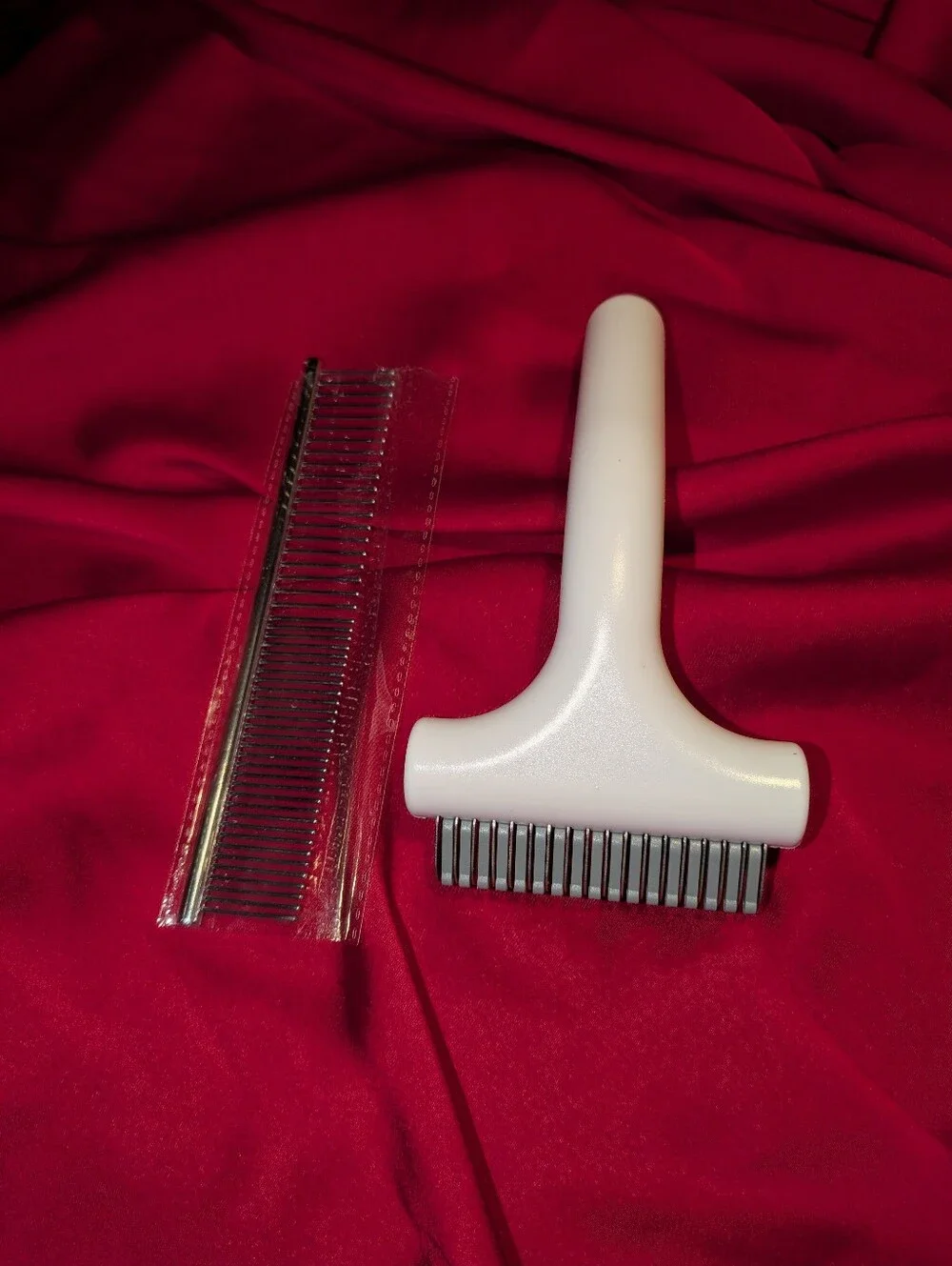 New Pet White Stainless Steel Grooming Rake for Dogs Hair